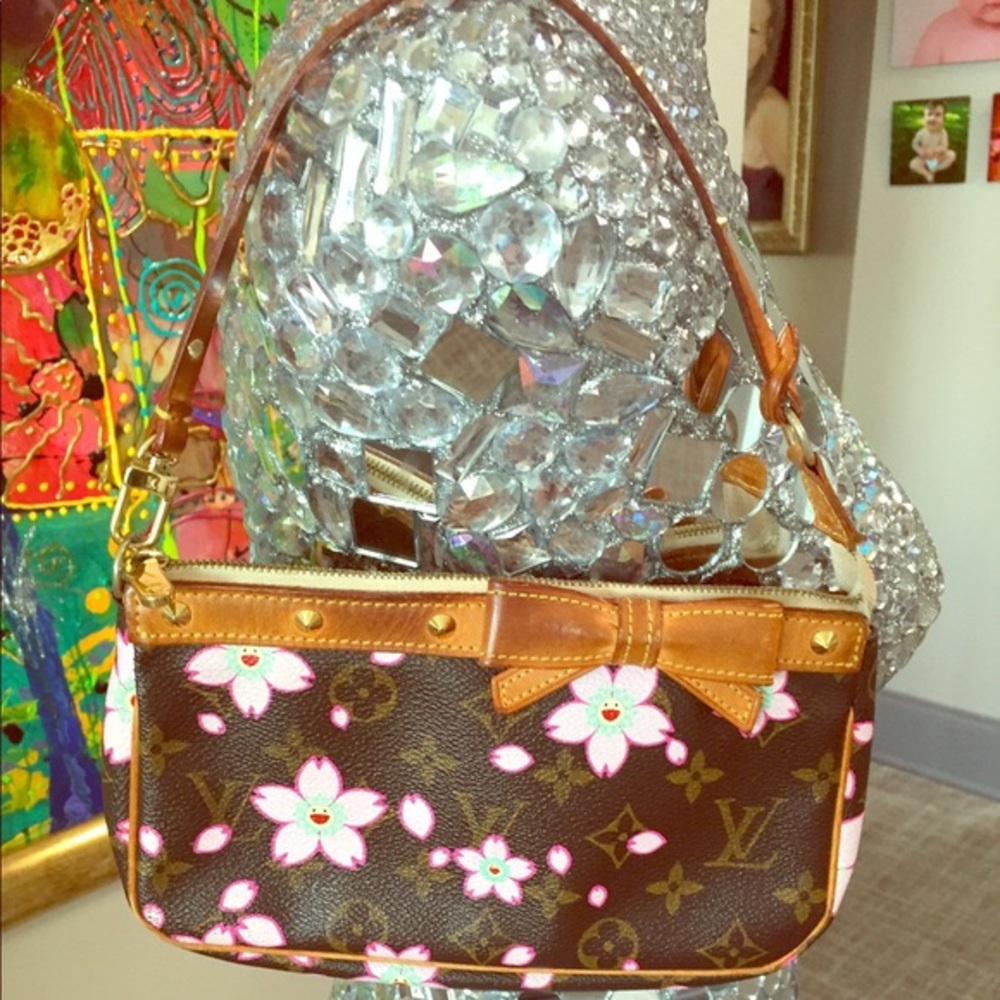 Authentic Louis Vuitton small purse with flowers